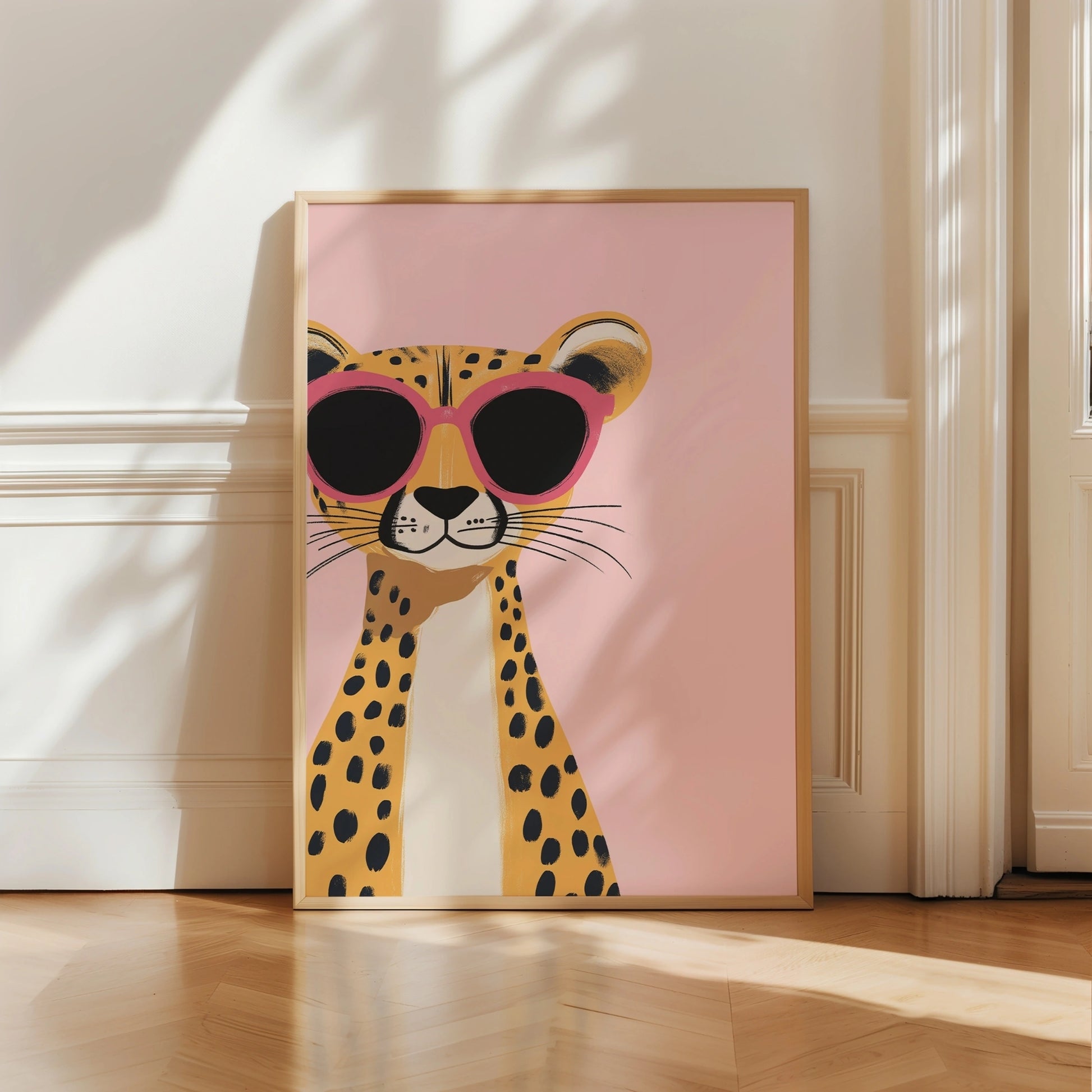 Cool Cheetah Wall Art - Pink Jungle Safari Animal Print