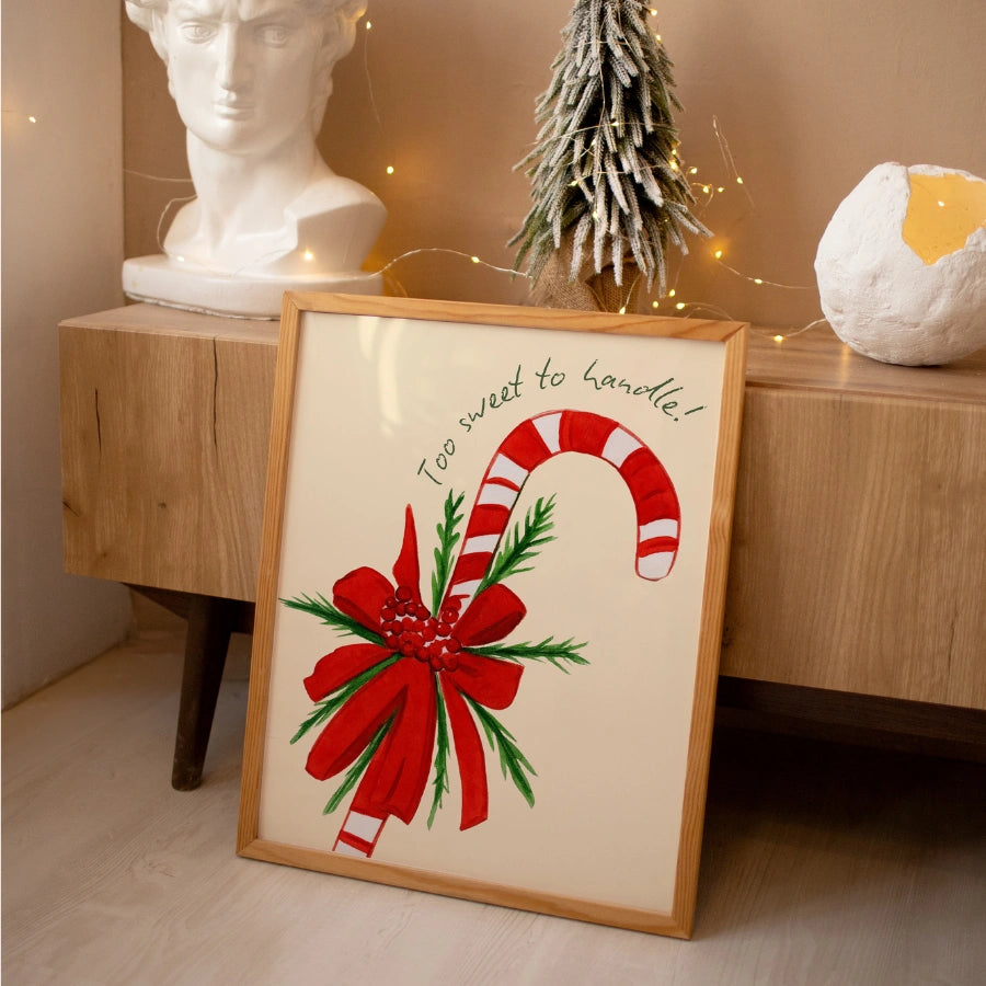 Candy Cane Christmas Wall Art – Funny Festive Quote Poster