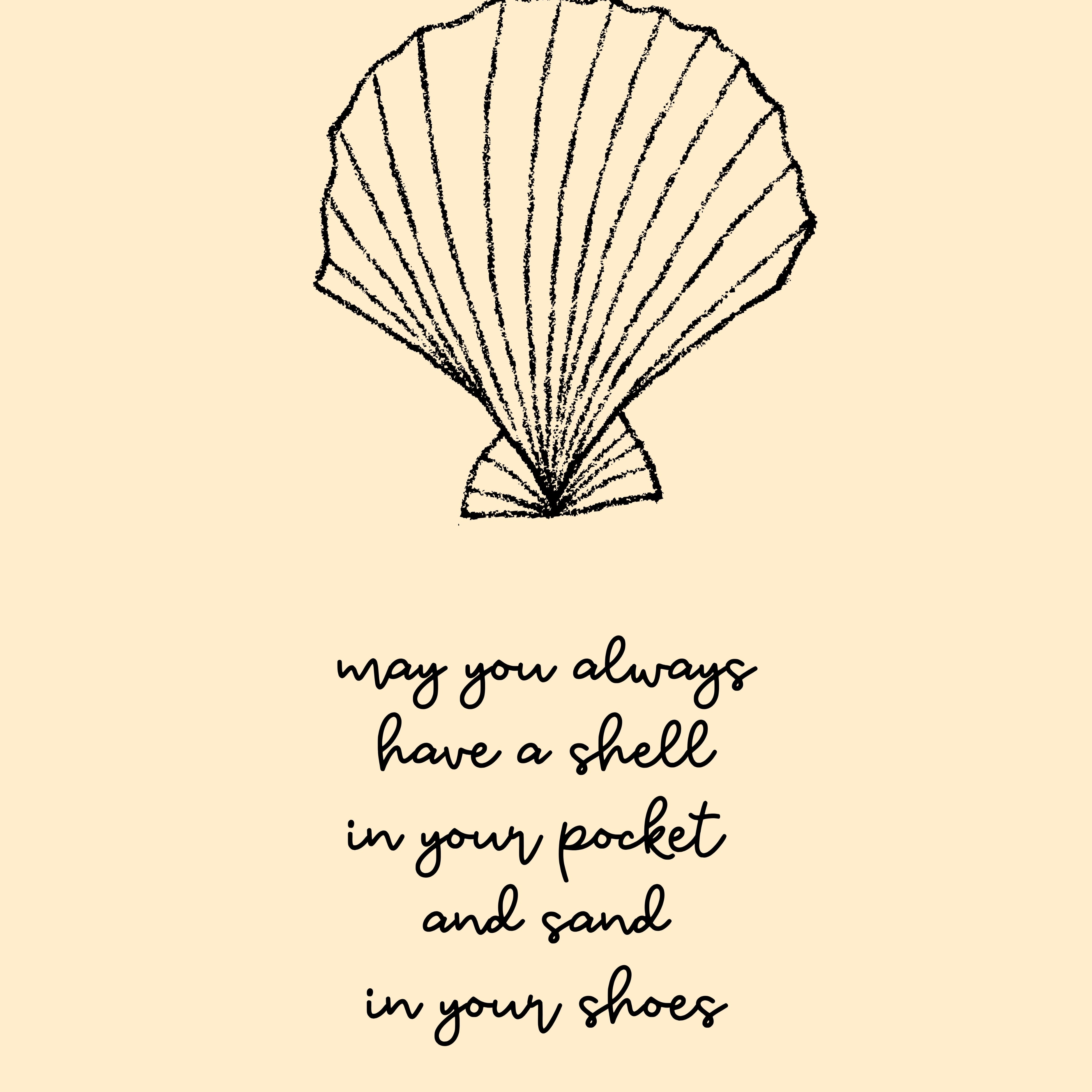 Yellow Shell Wall Art - Trendy Coastal Print