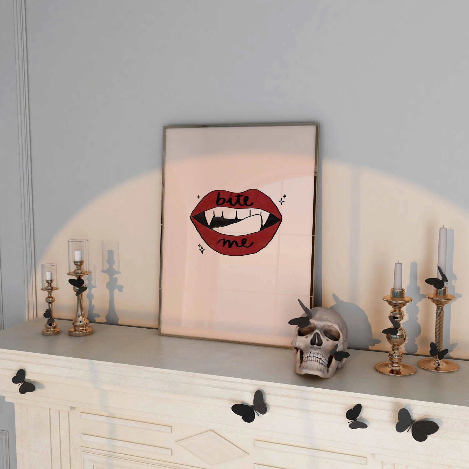 Bite Me Vampire Lips Print – Halloween Gothic