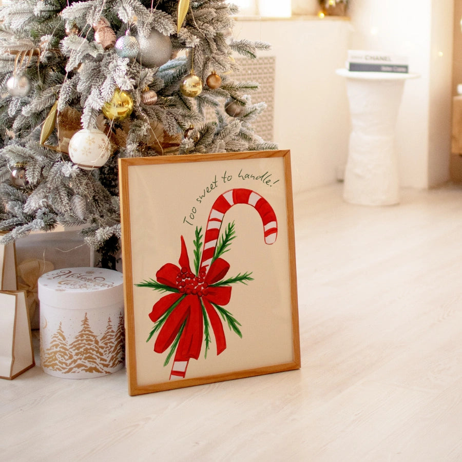 Candy Cane Christmas Wall Art – Funny Festive Quote Poster