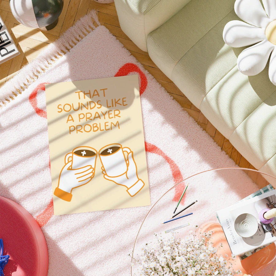 Wandbild zum Thema Gebet – Lustiger christlicher Kaffeedruck