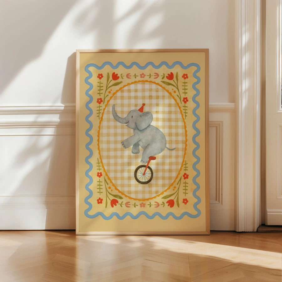 Elefanten-Kinderzimmerbild – Niedliches Tier-Wandbild