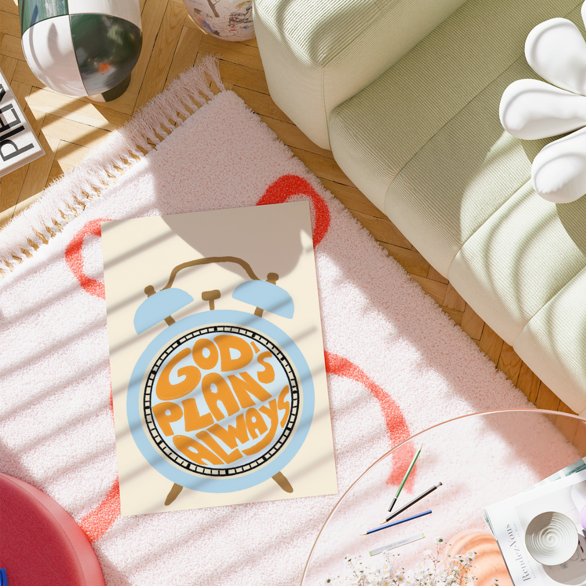 God’s Plan Always Print – Retro Christian Wall Art