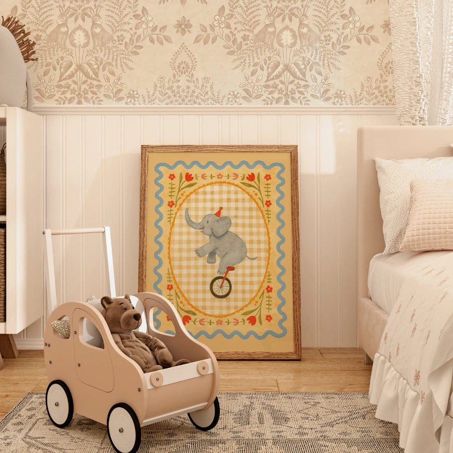 Elefanten-Kinderzimmerbild – Niedliches Tier-Wandbild