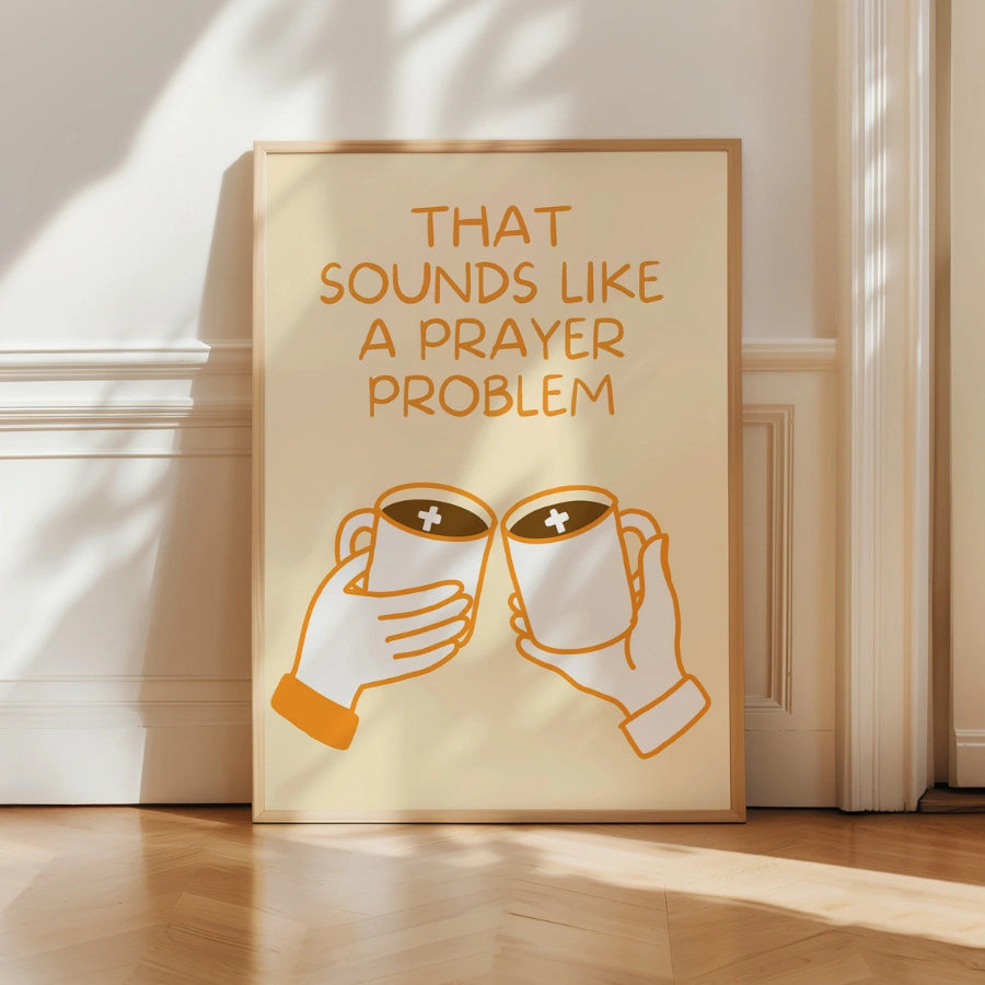 Wandbild zum Thema Gebet – Lustiger christlicher Kaffeedruck