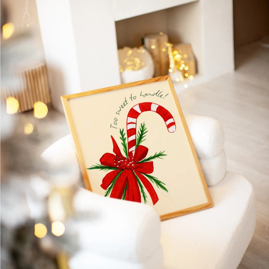 Candy Cane Christmas Wall Art – Funny Festive Quote Poster