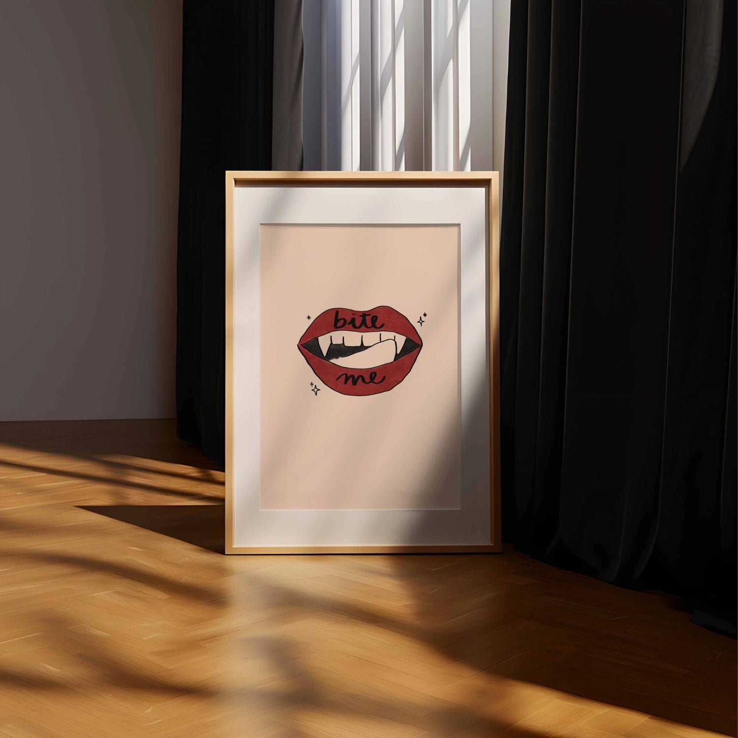 Bite Me Vampire Lips Print – Halloween Gothic