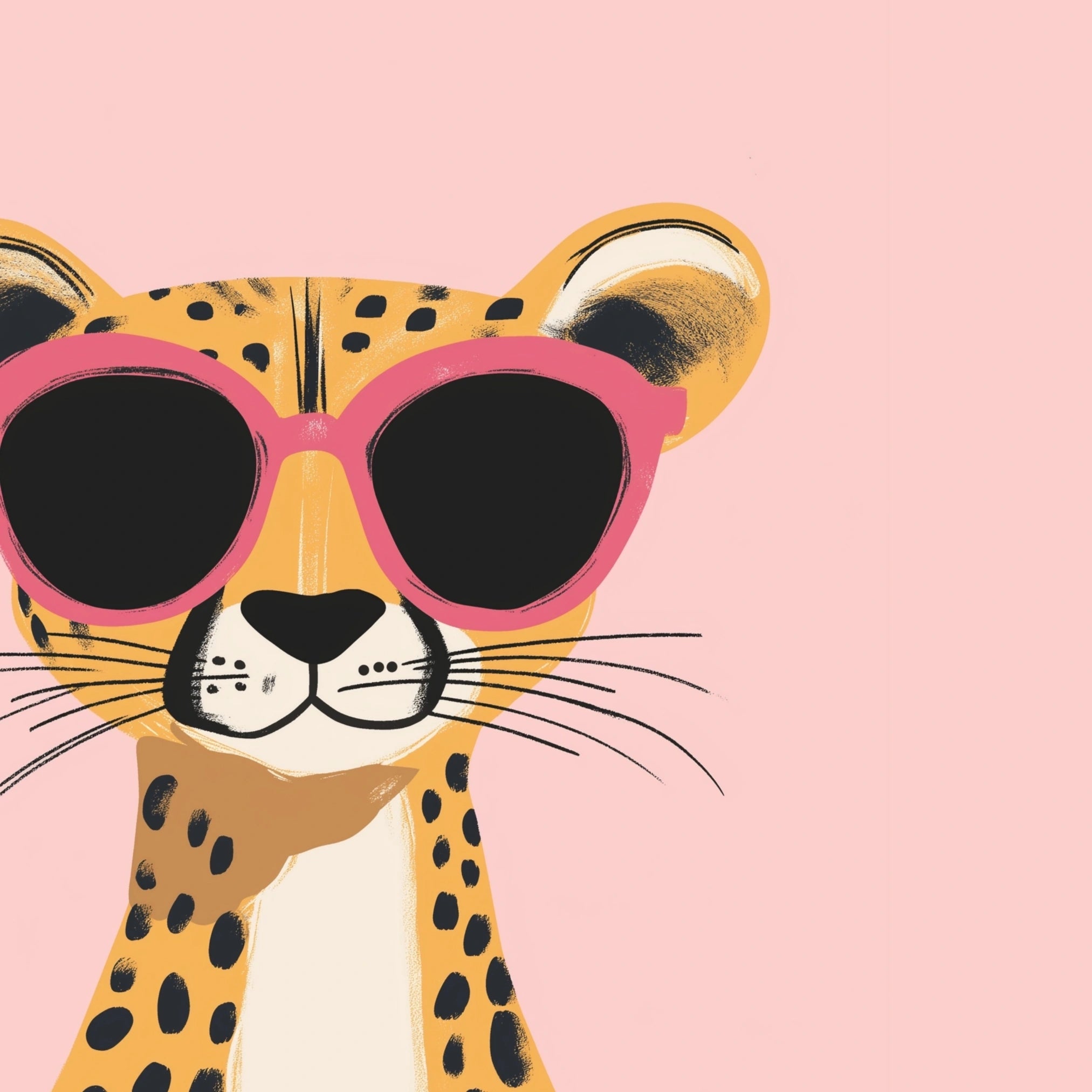 Cool Cheetah Wall Art - Pink Jungle Safari Animal Print
