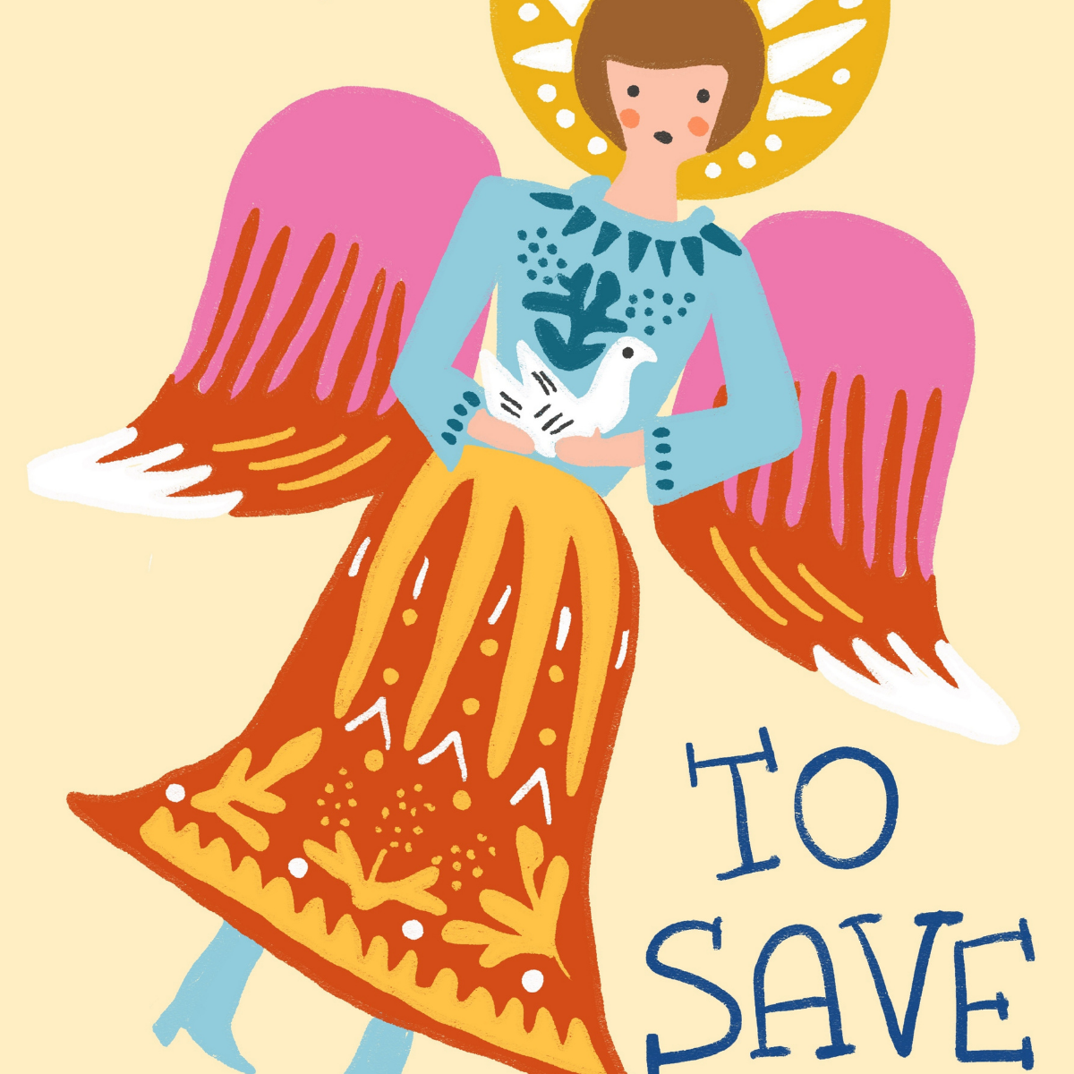 Born to Save Angel Print – Trendy Christian Wall Art