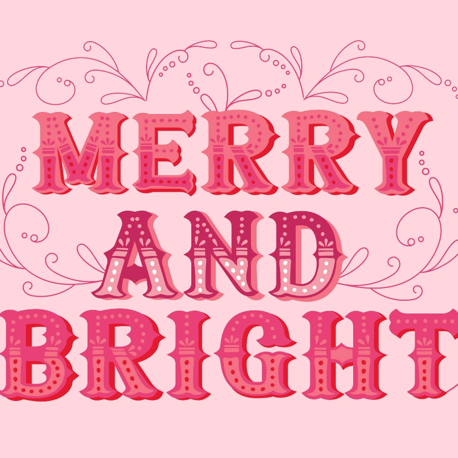 Arte murale natalizia allegra e luminosa – Stampa tipografica festosa e audace