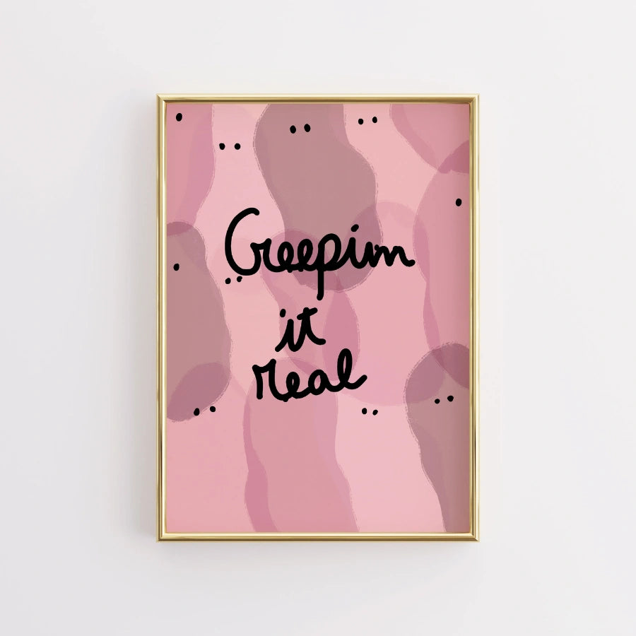Creepin’ It Real Print – Pink Halloween Wall Art