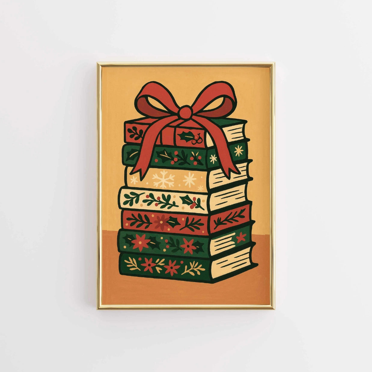 Arte murale con libri di Natale