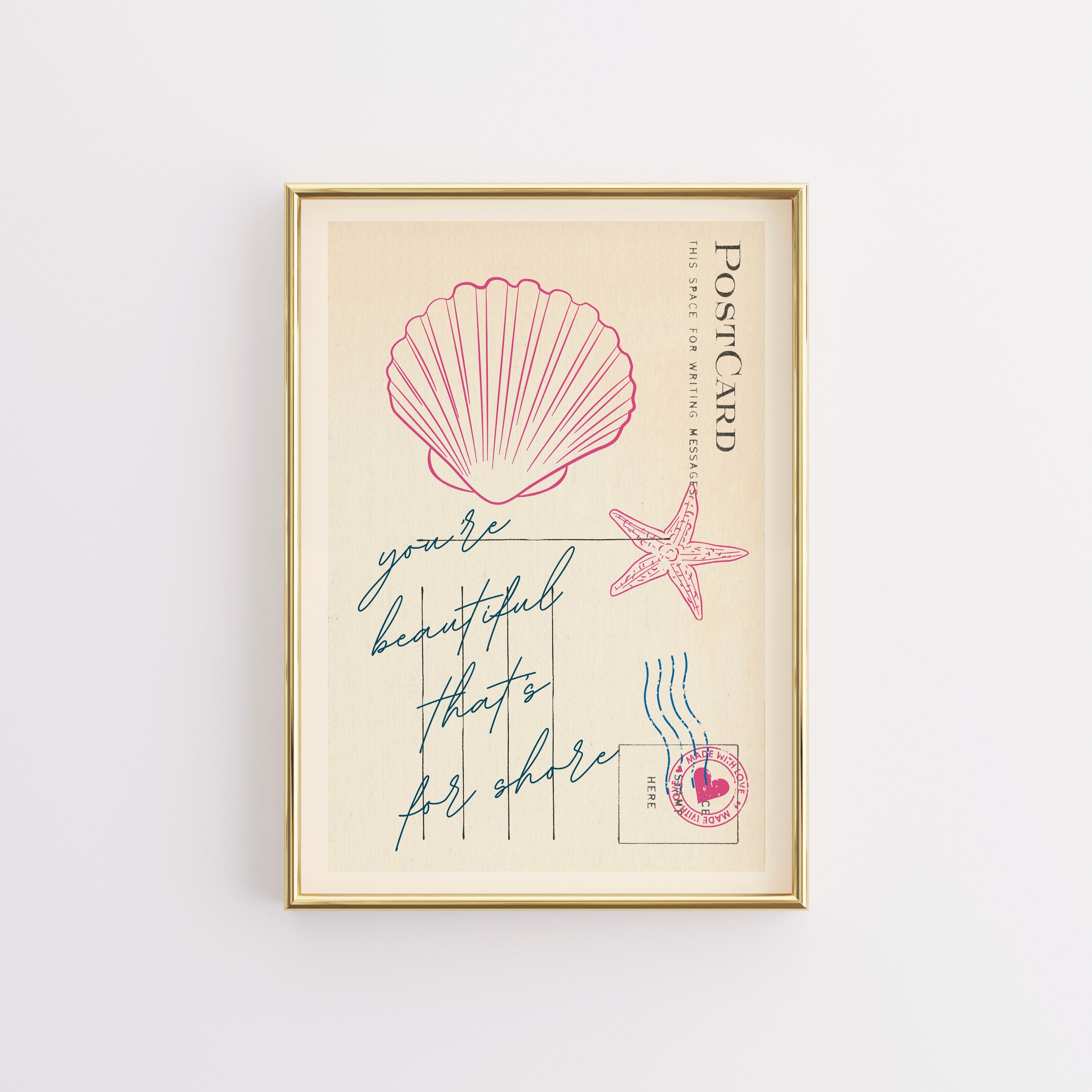 Summer postcard Wall Art - Trendy Coastal Print