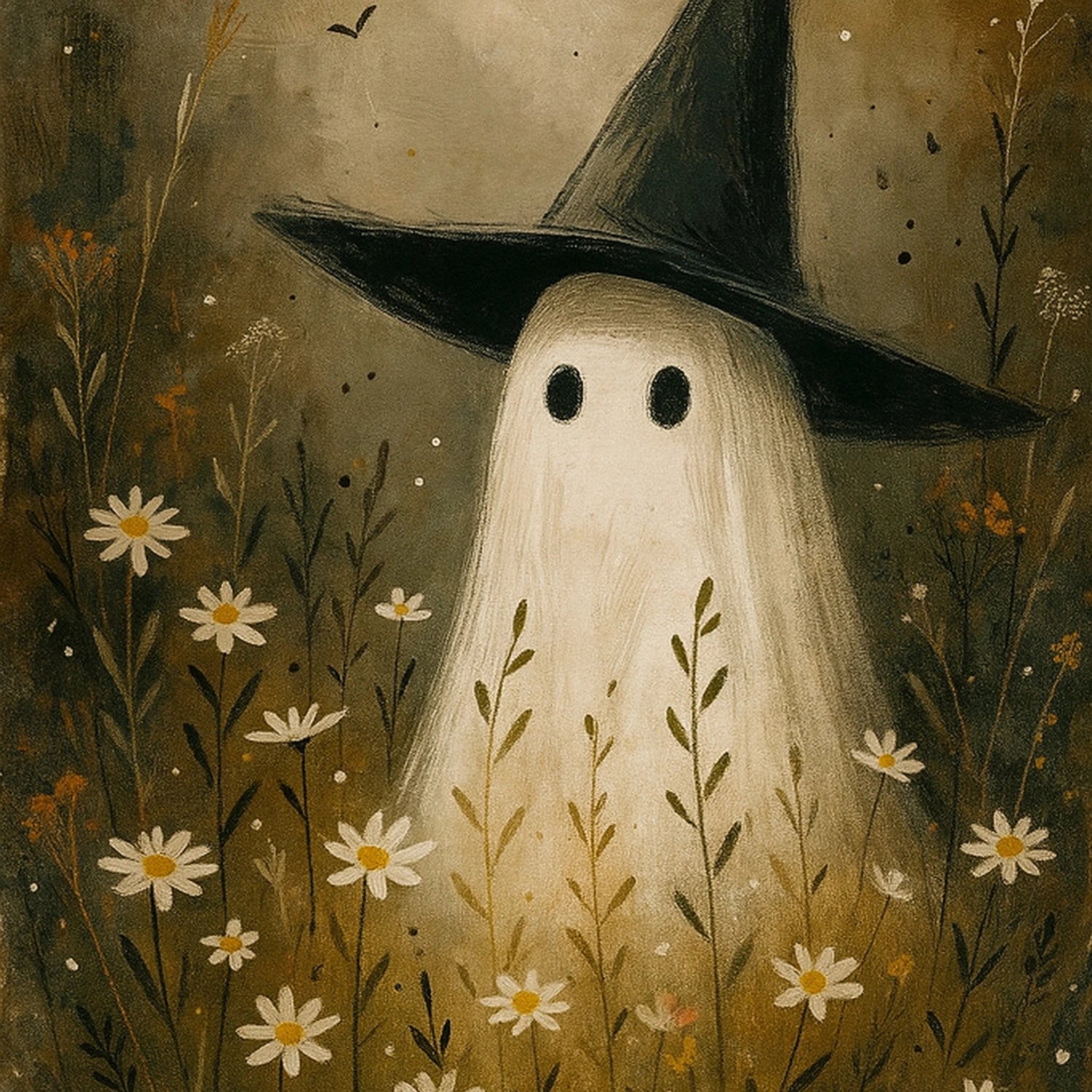 Cottagecore Ghost Witch Print – Halloween