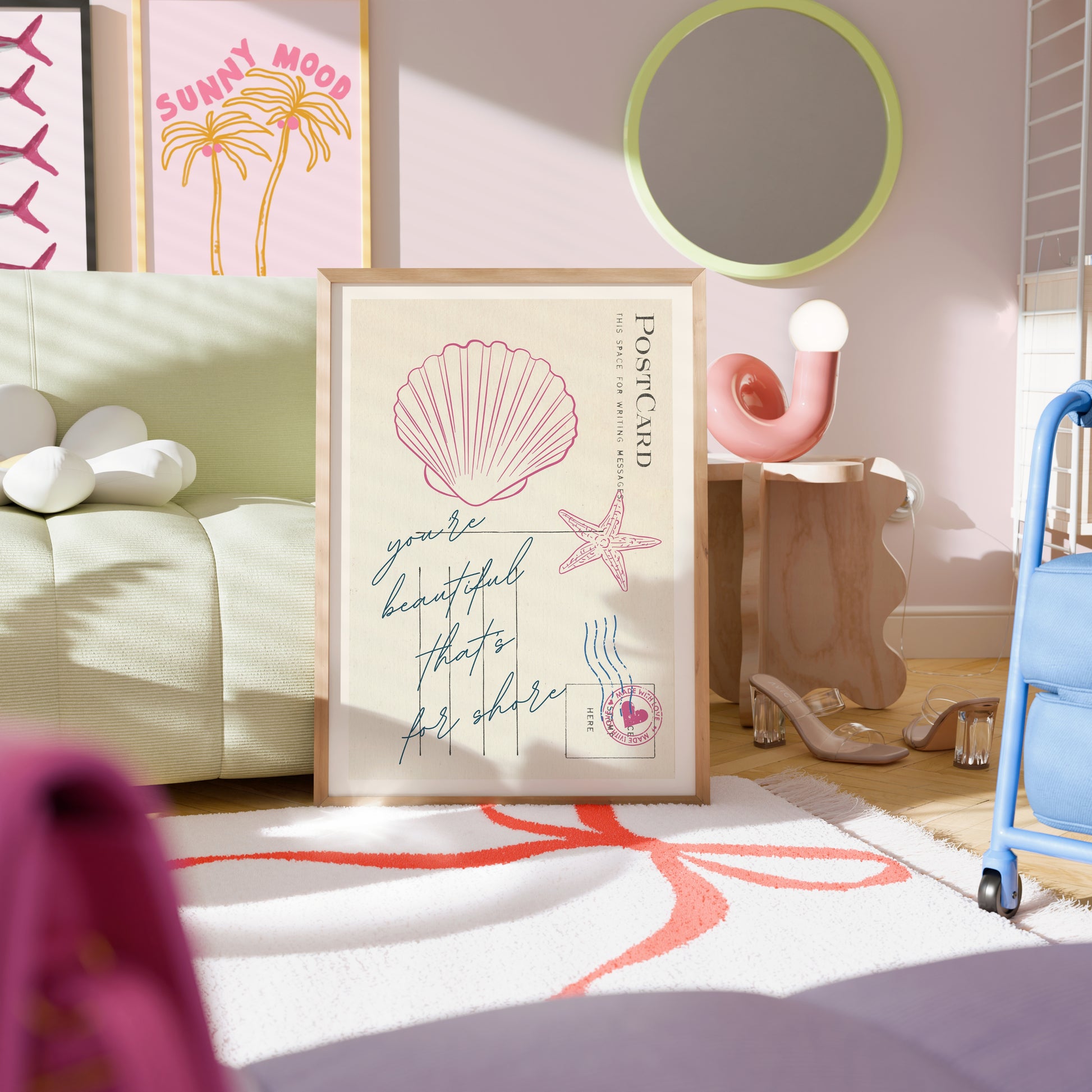 Summer postcard Wall Art - Trendy Coastal Print