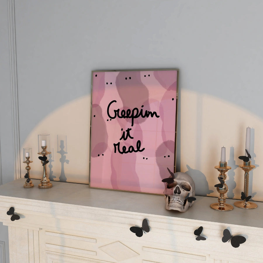 Creepin’ It Real Print – Pink Halloween Wall Art