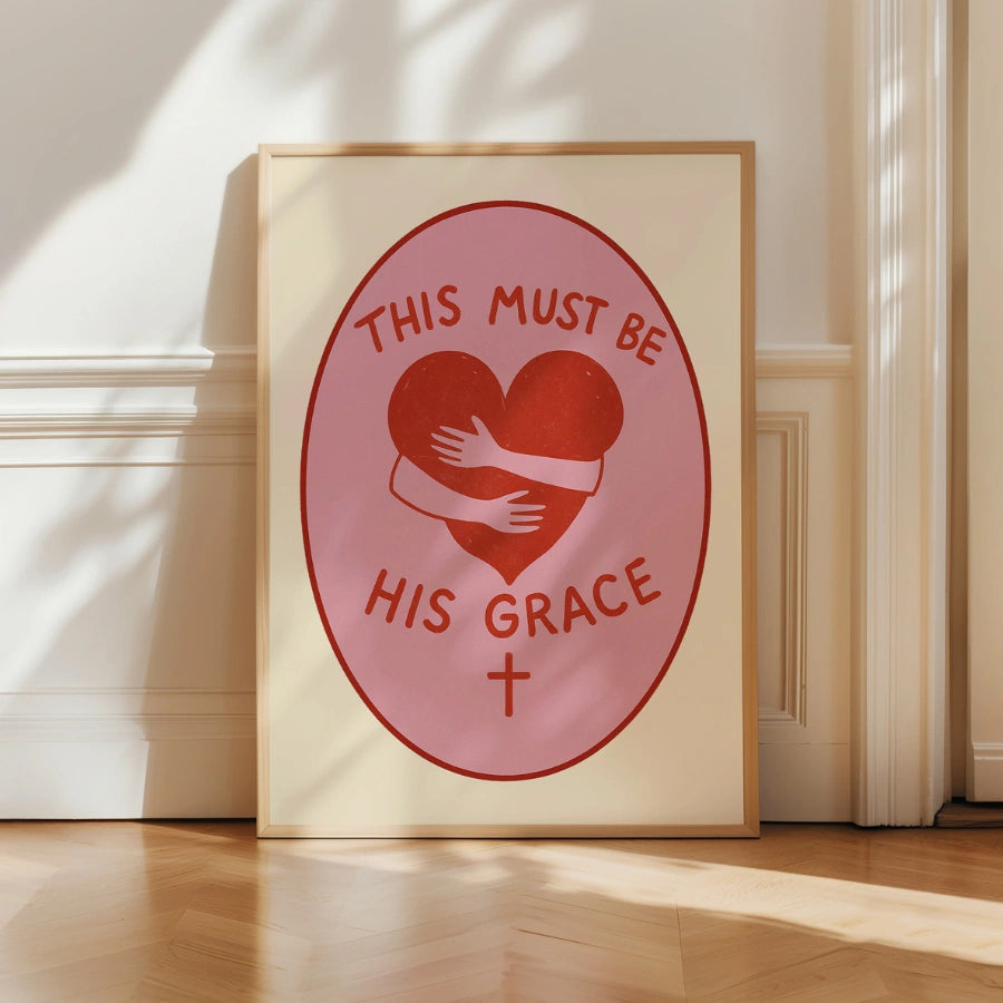 His Grace Wall Art – Stampa d'amore cristiano, decorazione con citazioni bibliche