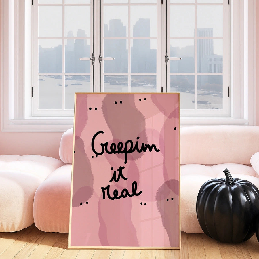Creepin’ It Real Print – Pink Halloween Wall Art