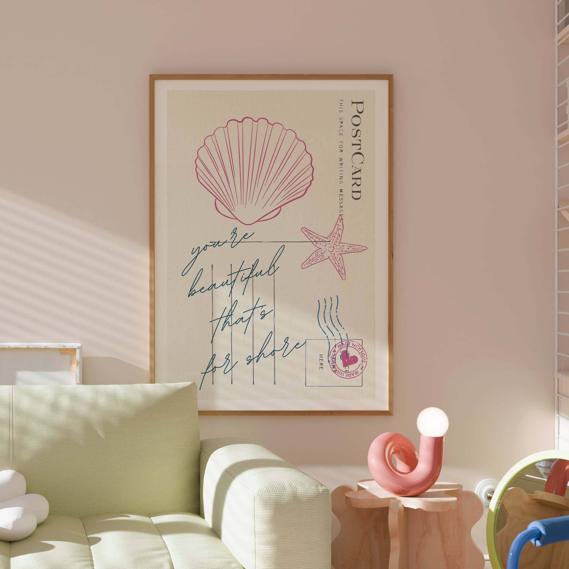 Summer postcard Wall Art - Trendy Coastal Print