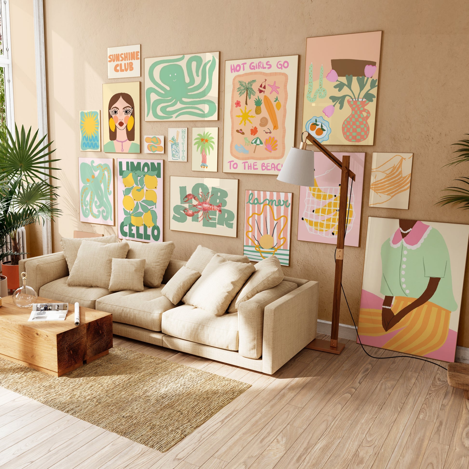 Handmade Pastel Coastal Decor, over 130 prints