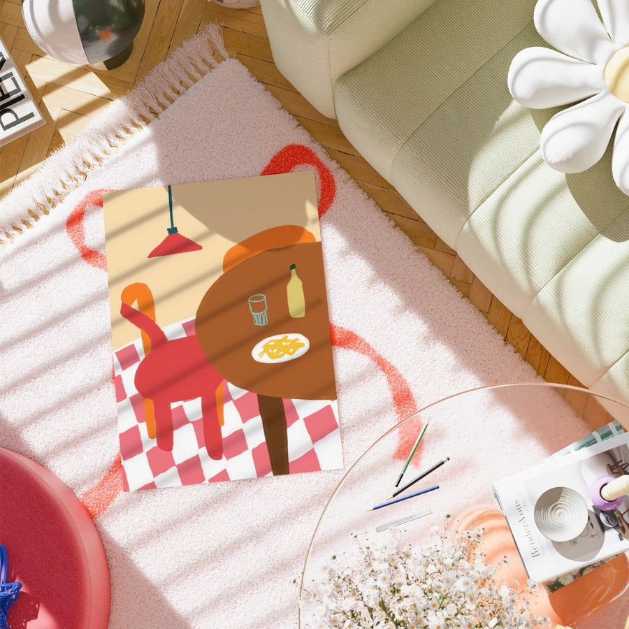 Arte murale boho da cucina italiana - Stampa estetica bohémien 