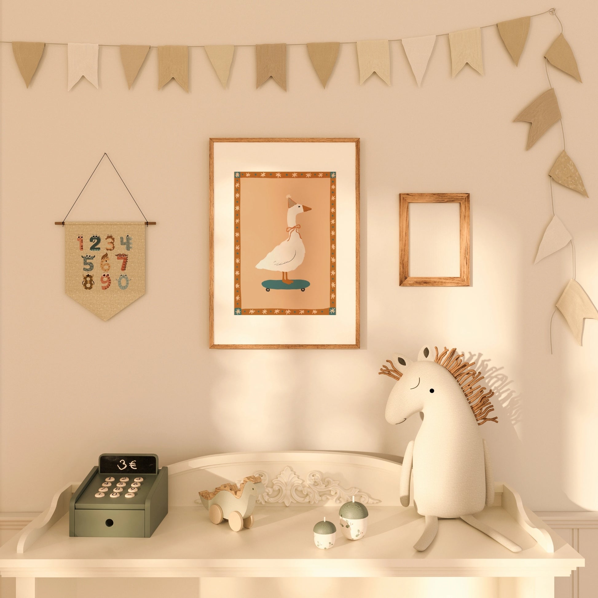 Whimsical Goose Illustration Poster