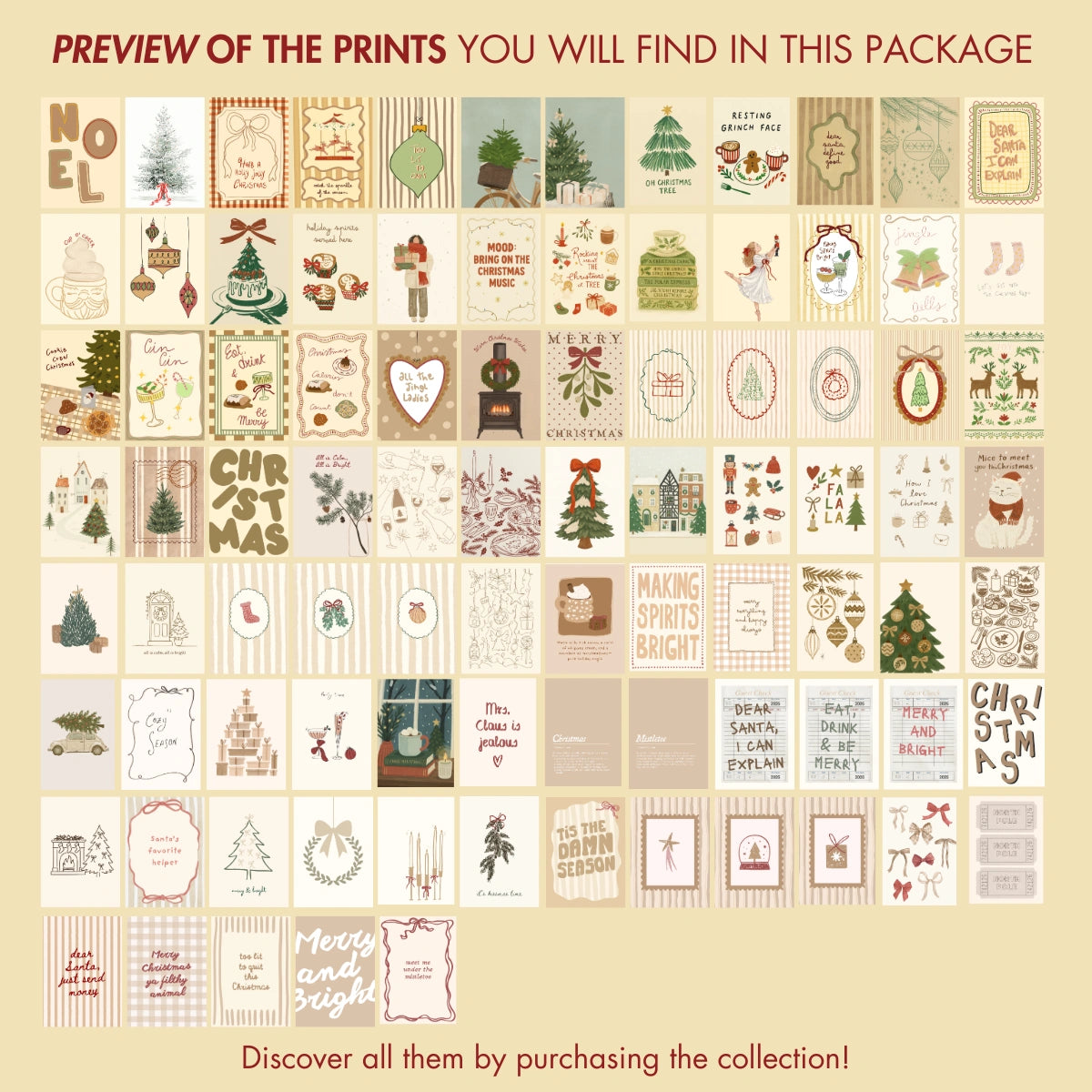 Handmade Cozy Christmas Decor, over 100 prints