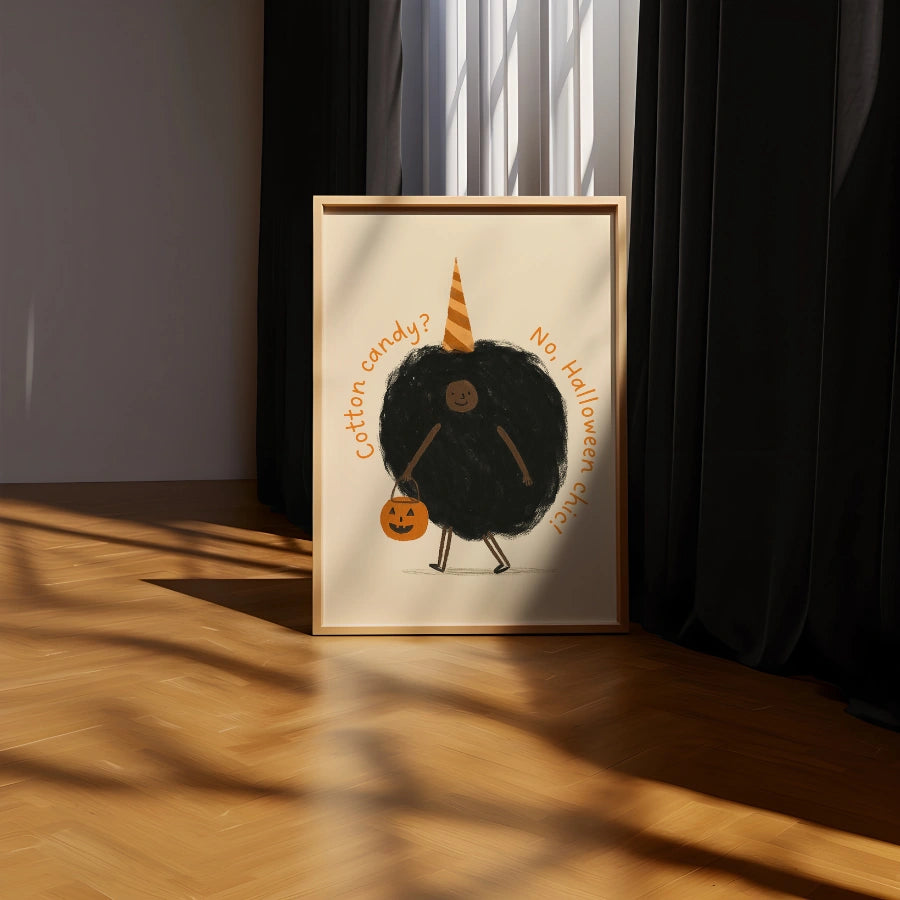 Funny Halloween Chic Print – Cotton Candy Costume Wall Art