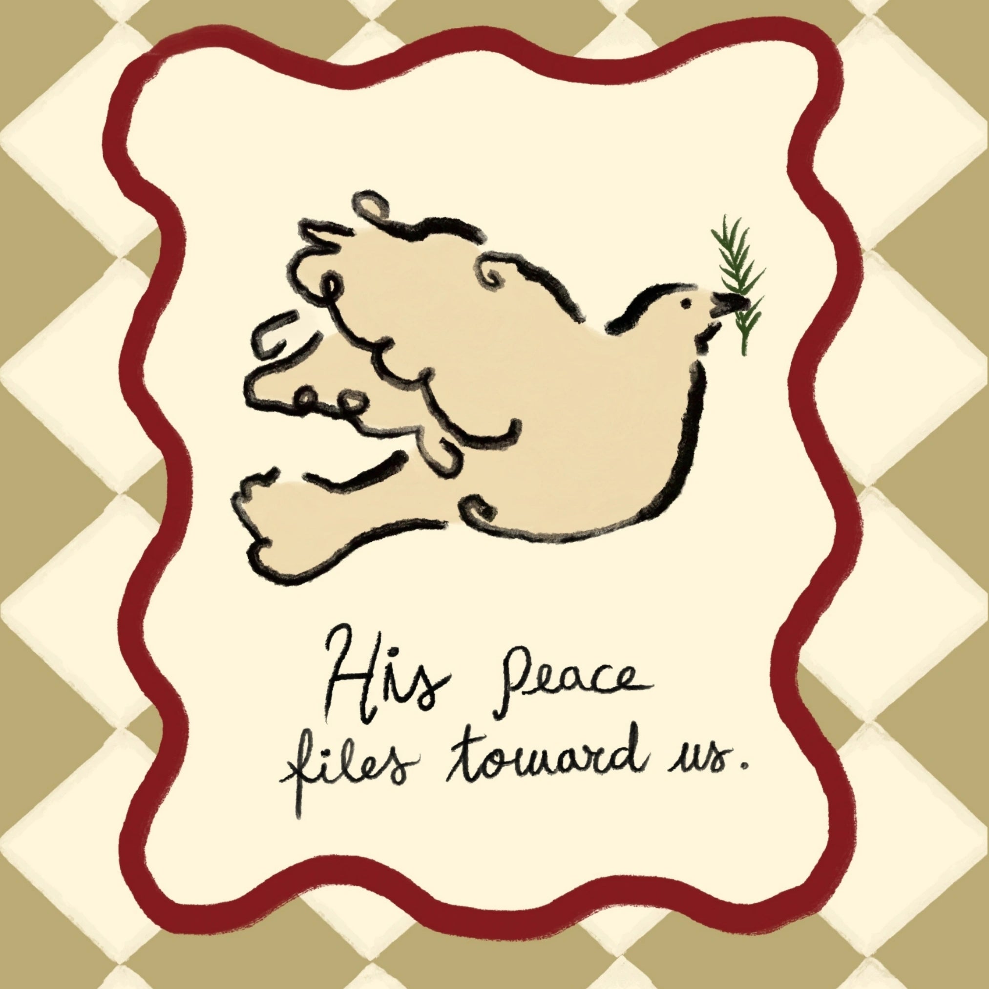 His Peace Flies Toward Us Christmas Print