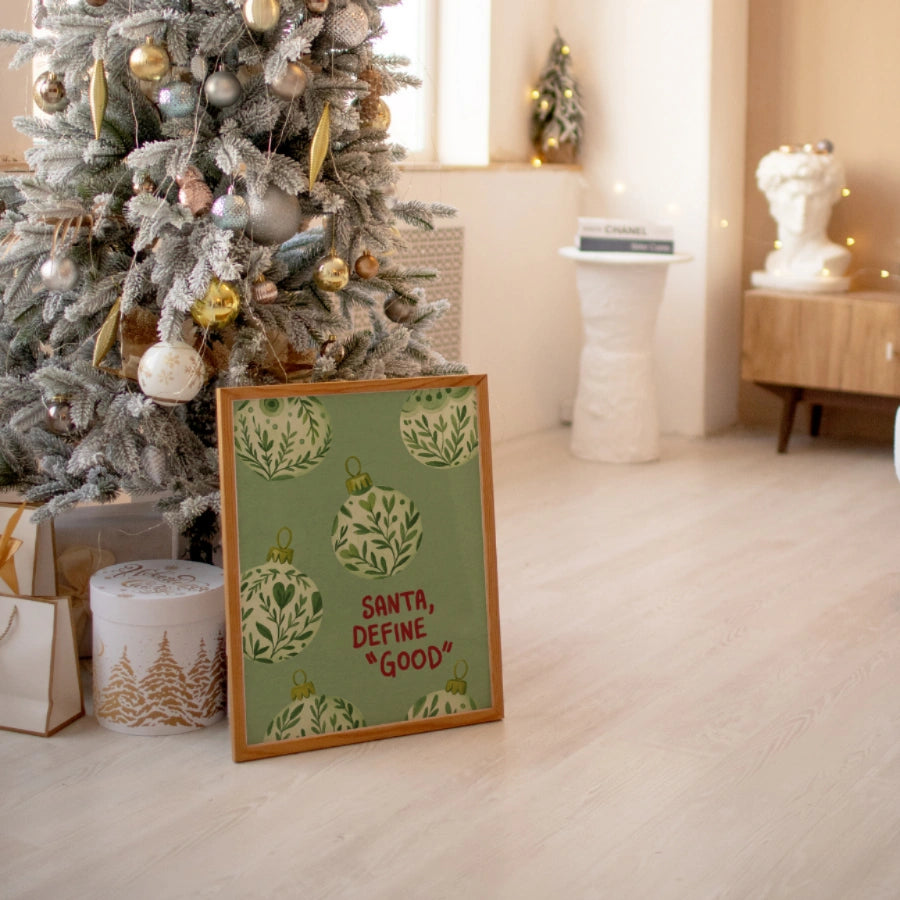 Santa Christmas Wall Art - Funny Holiday Quote Print