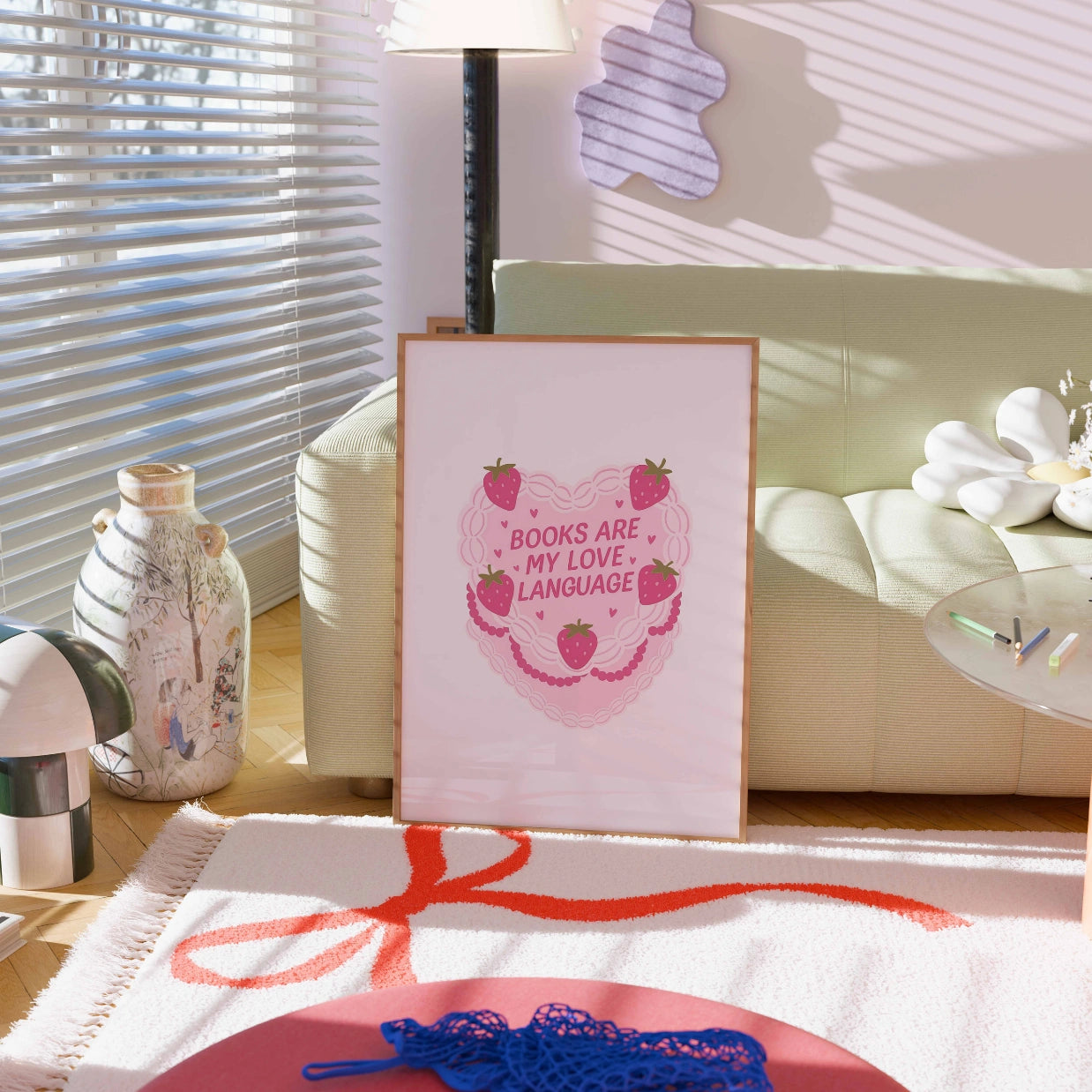 Books Are My Love Language  – Pink Bookish Print