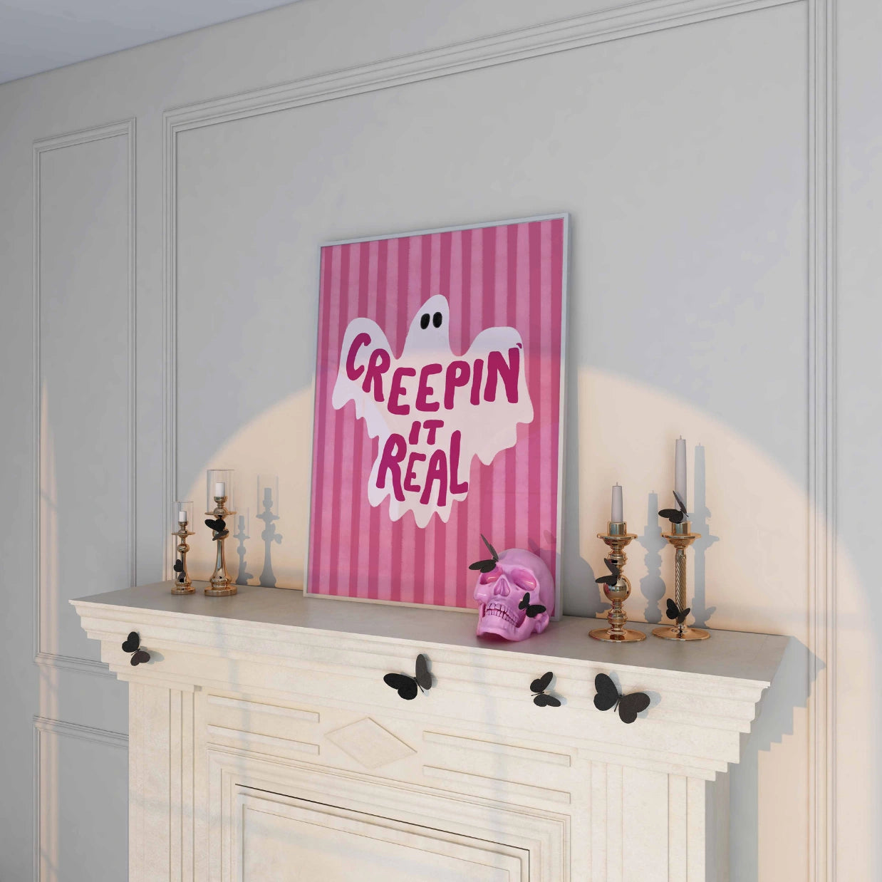 Creepin’ It Real – Pink Ghost Halloween Print