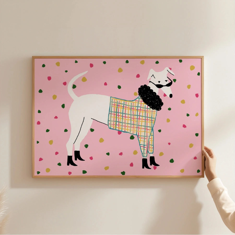 Fashion Dog Nursery Print – Cute Animal Wall Art for Kids