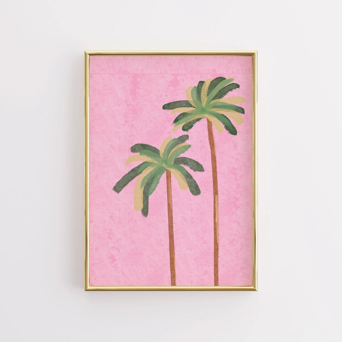 Palm Tree Wall Art Print - Pink Tropical Decor