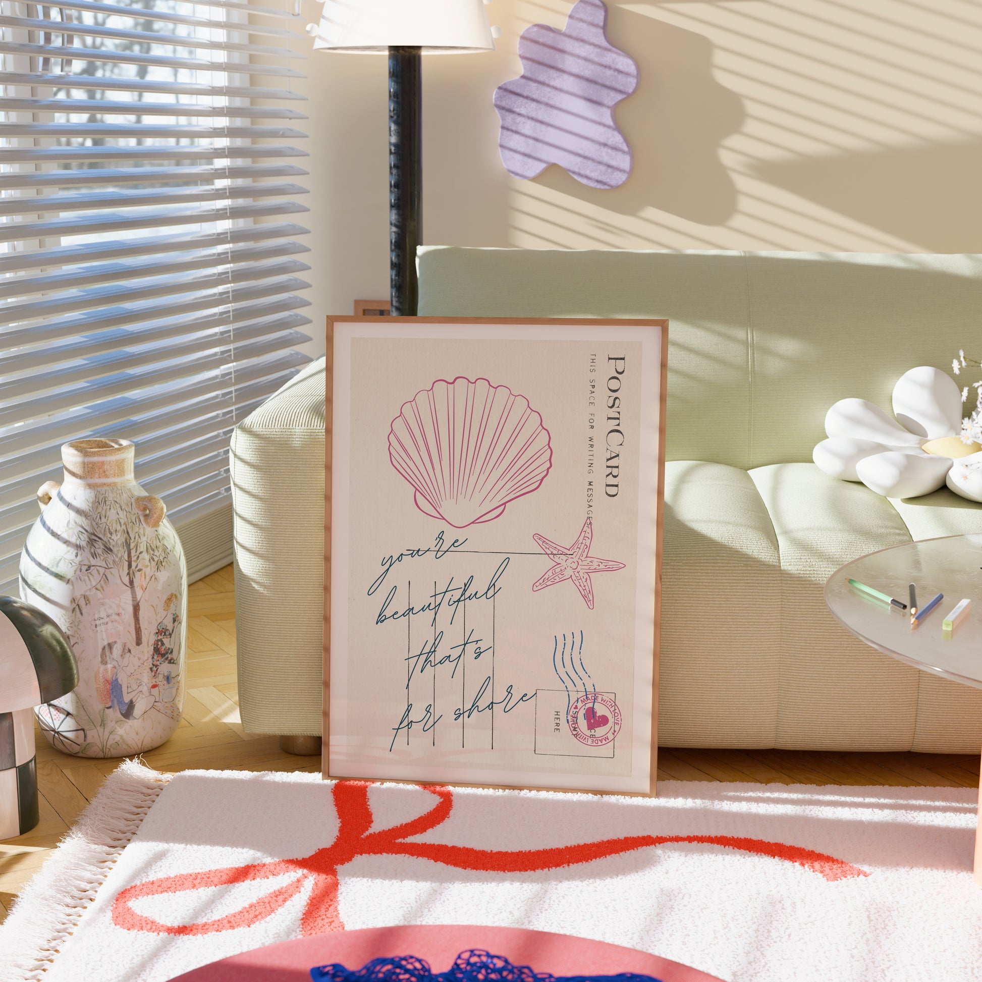 Summer postcard Wall Art - Trendy Coastal Print