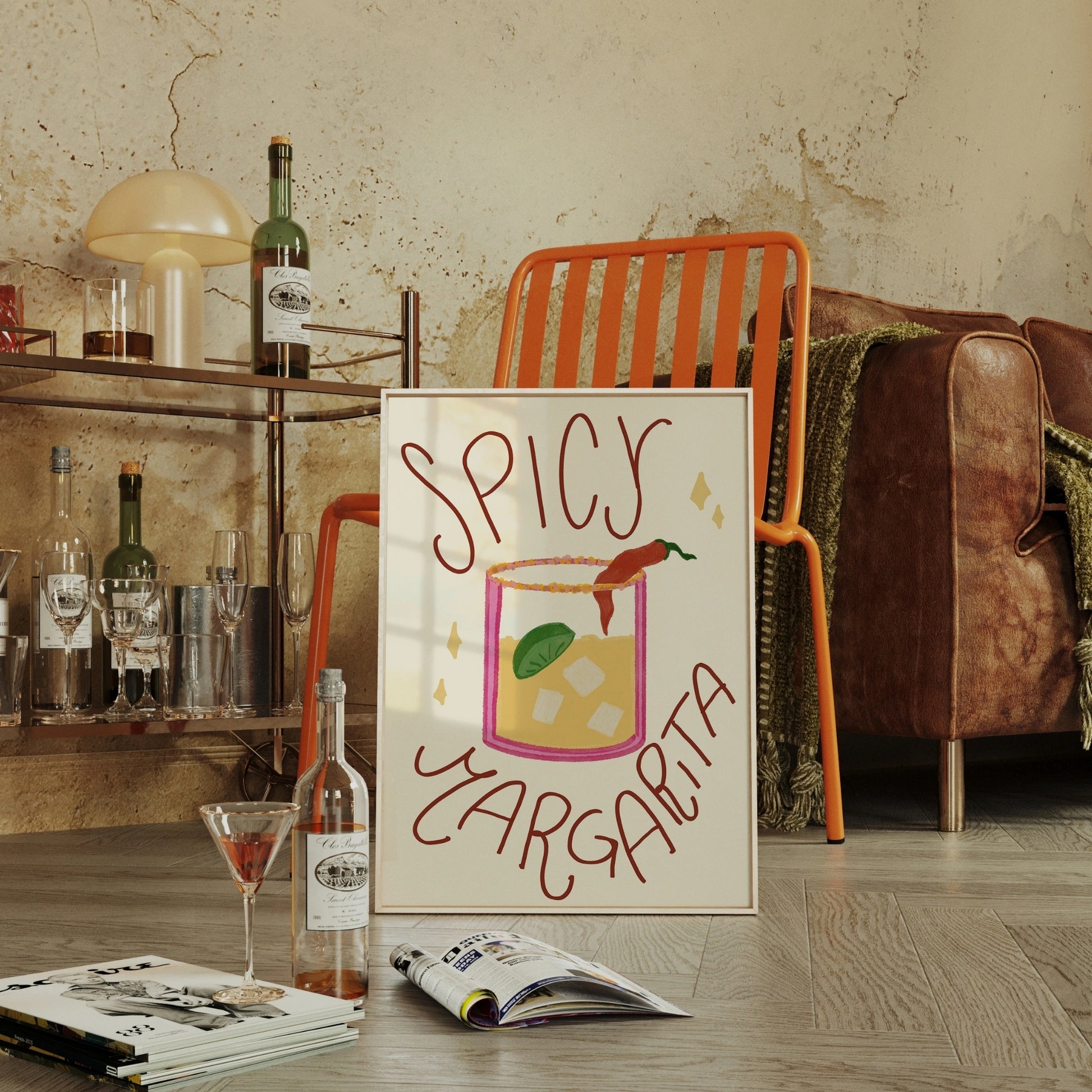 Spicy Margarita Bar Cart Decor