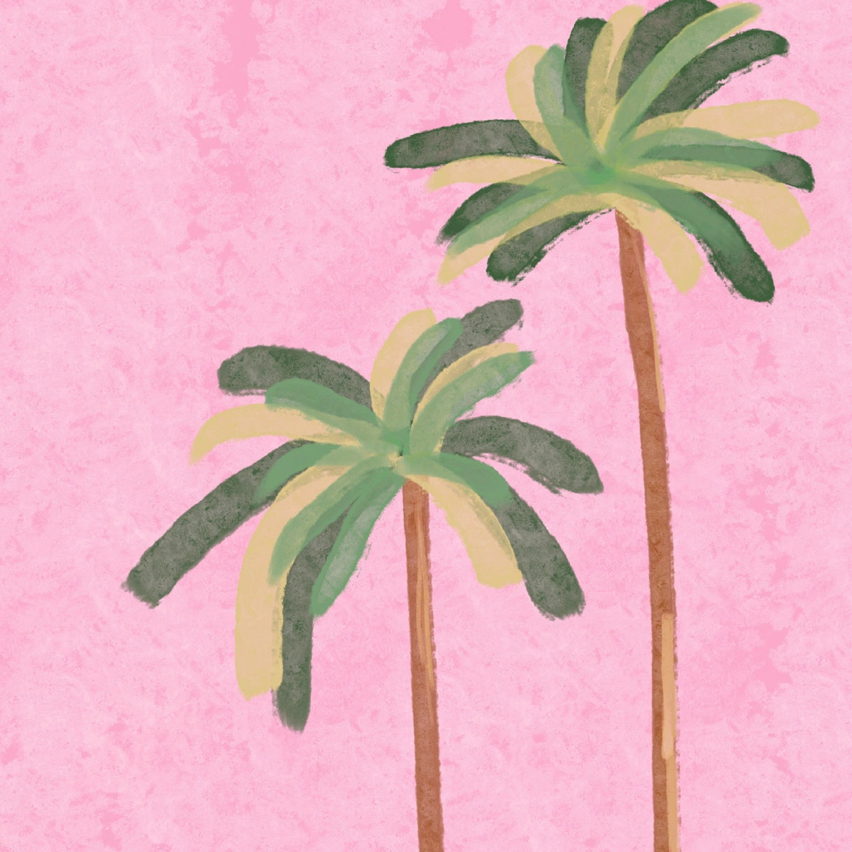 Palm Tree Wall Art Print - Pink Tropical Decor