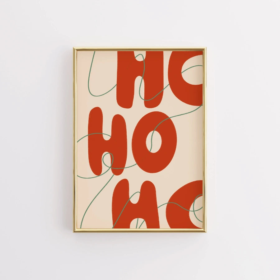 Modern HO HO HO Christmas Wall Art – Bold Minimal Holiday Typography
