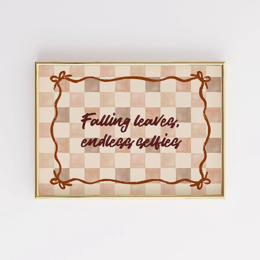 Falling Leaves Quote Wall Art - Trendy Autumn Print