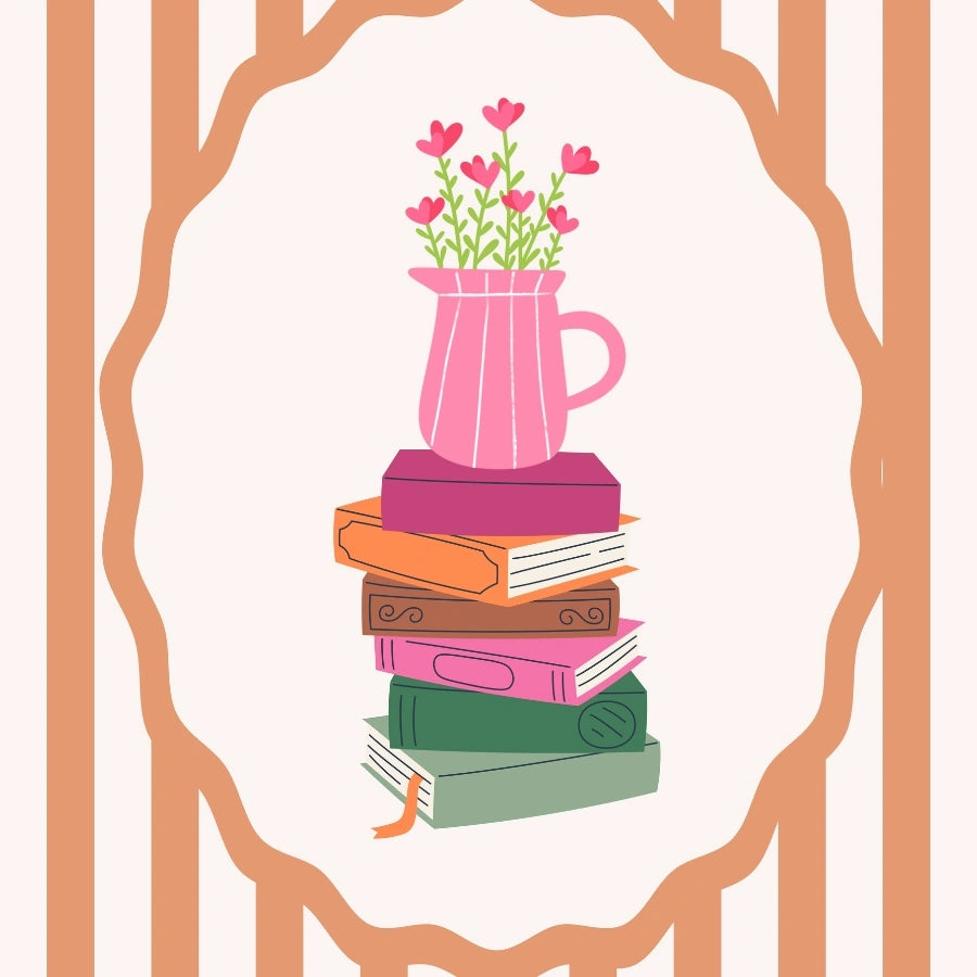 Bücher und Blumen – Ästhetische literarische Dekoration für Leser