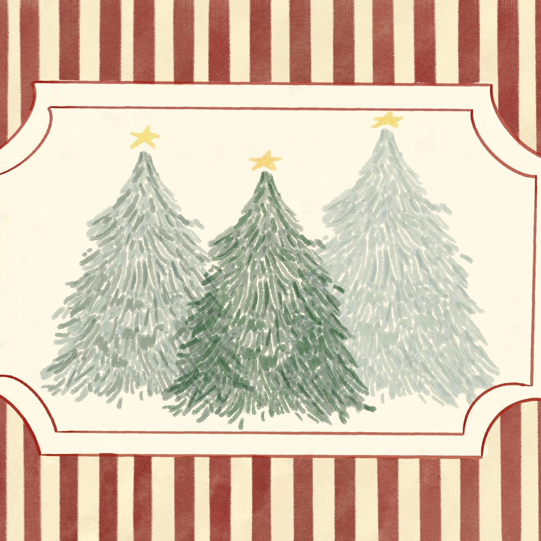 Three Christmas Trees Wall Art