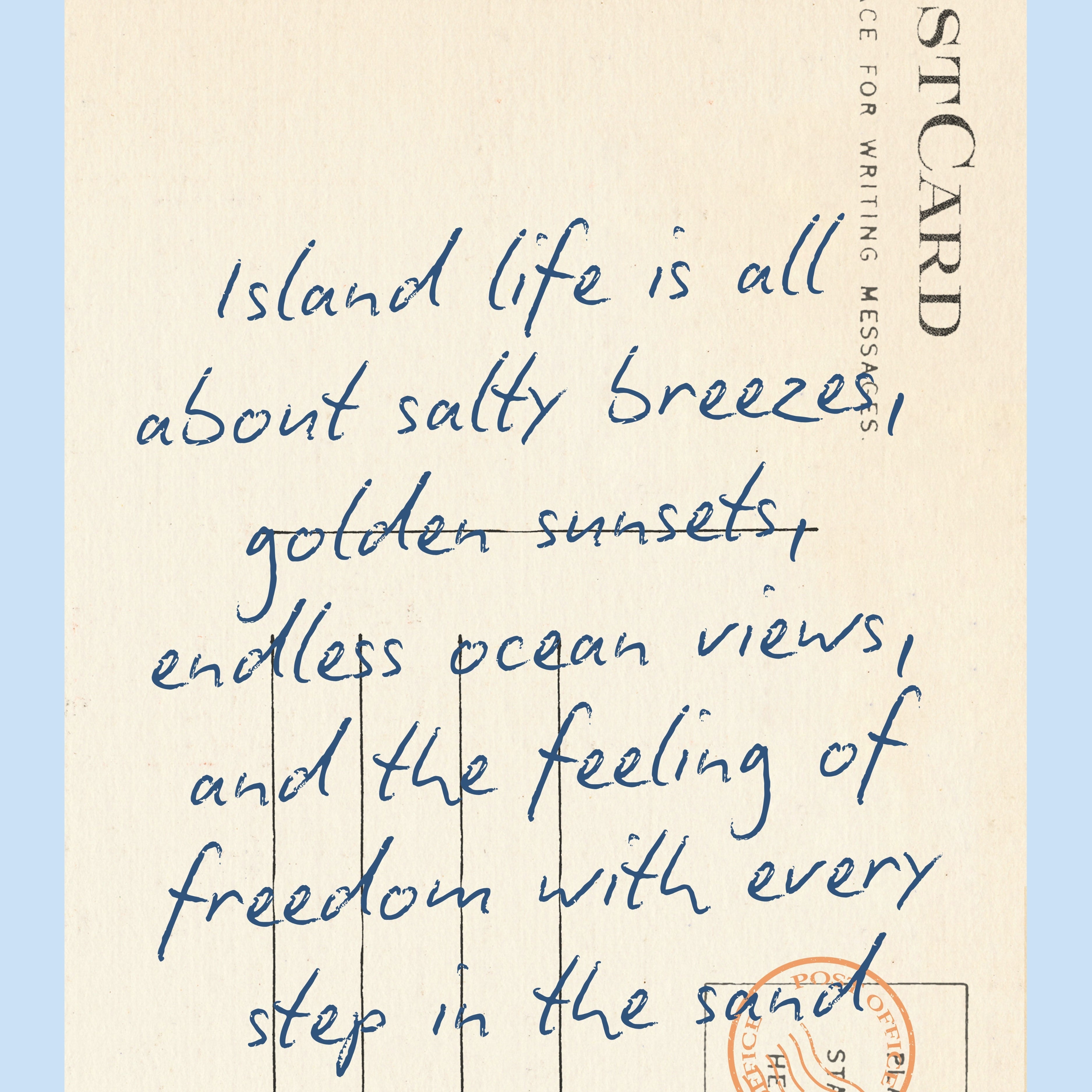 Summer postcard Wall Art - Trendy Coastal Print