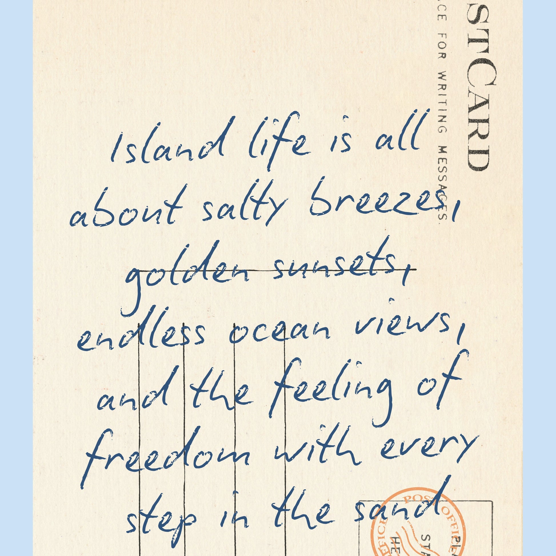 Summer postcard Wall Art - Trendy Coastal Print