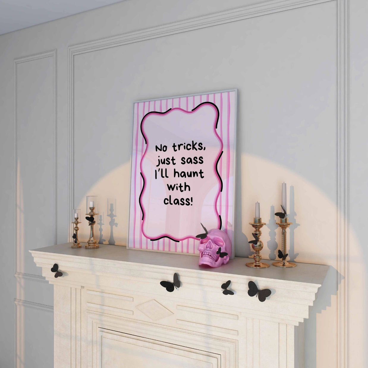 No Tricks Just Sass  – Pink Halloween Print