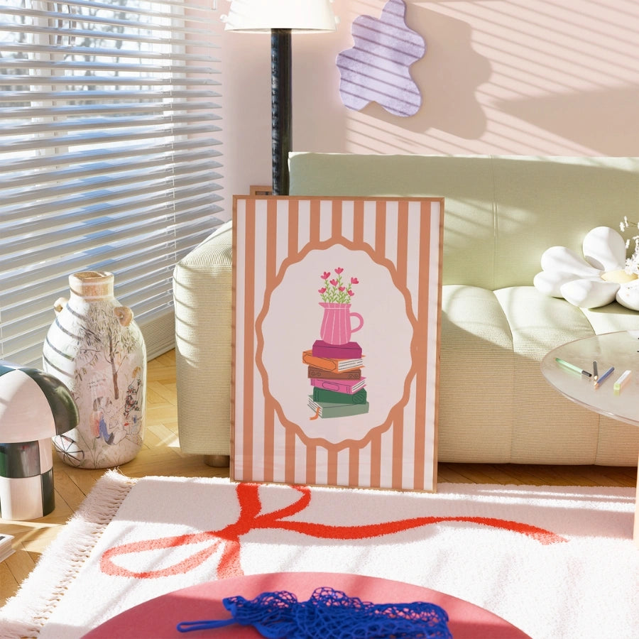 Bücher und Blumen – Ästhetische literarische Dekoration für Leser