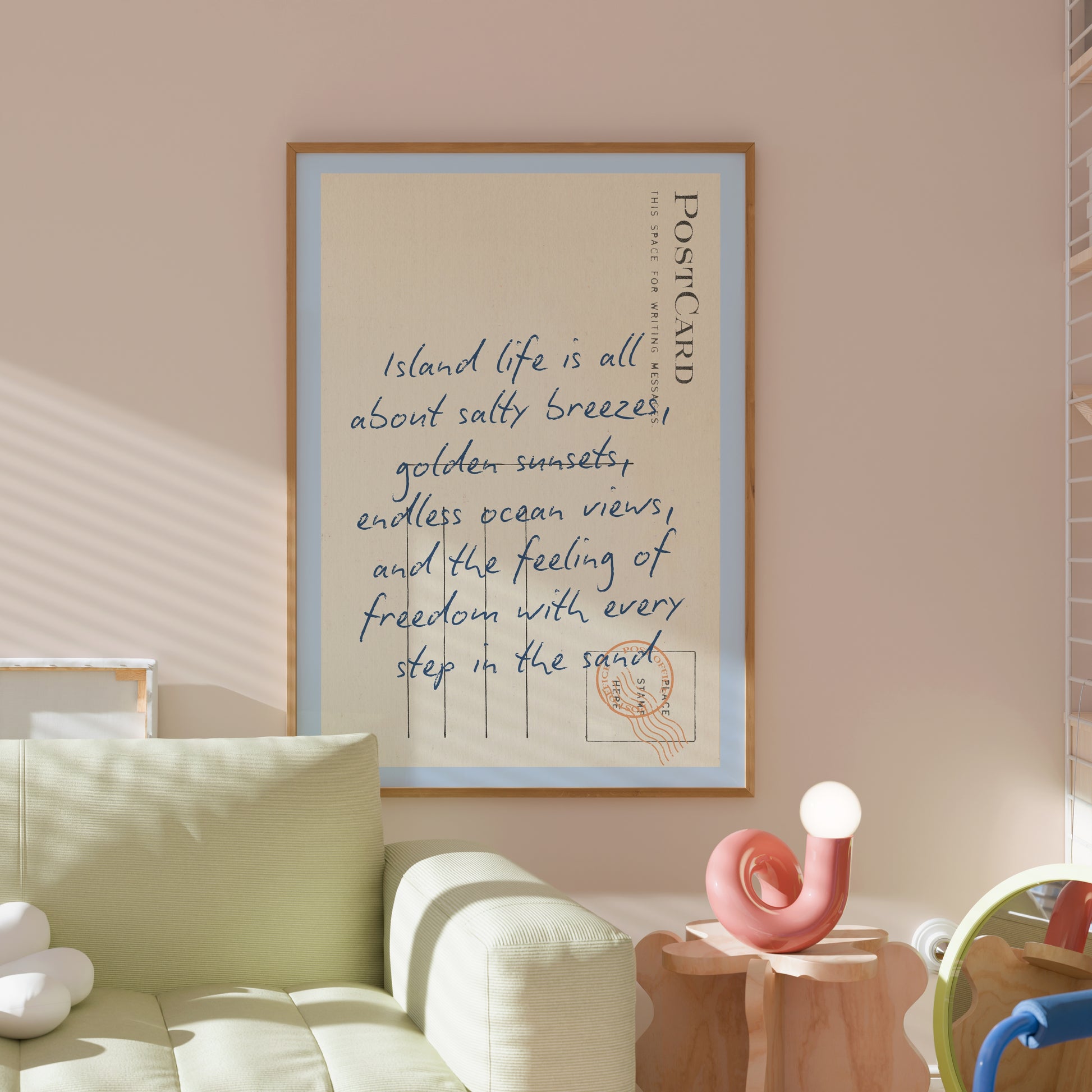 Summer postcard Wall Art - Trendy Coastal Print