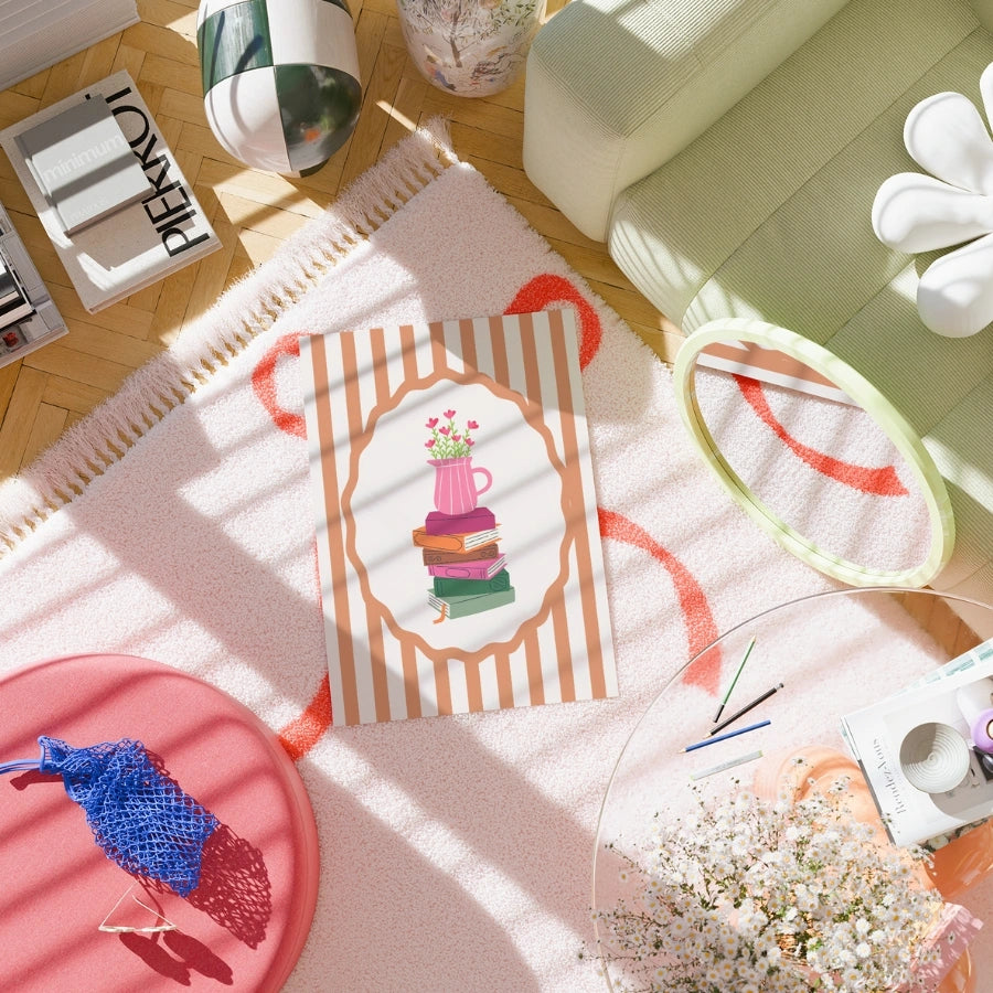 Bücher und Blumen – Ästhetische literarische Dekoration für Leser