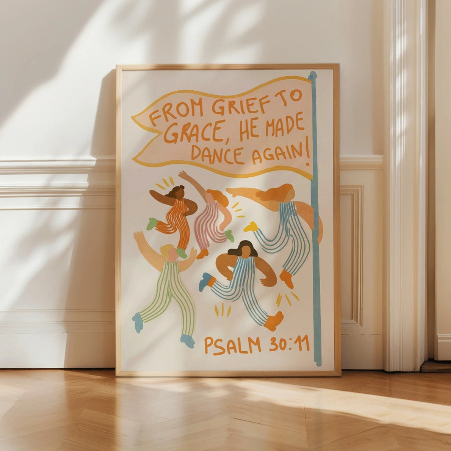 Psalm 30:11 Wall Art – Grief to Grace Bible Verse Print