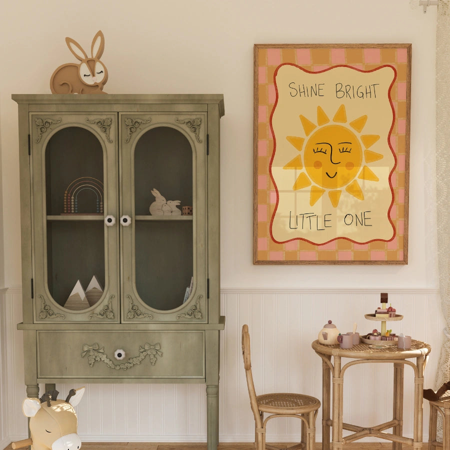 Sunshine Nursery Print - Shine Bright Little One Wall Art